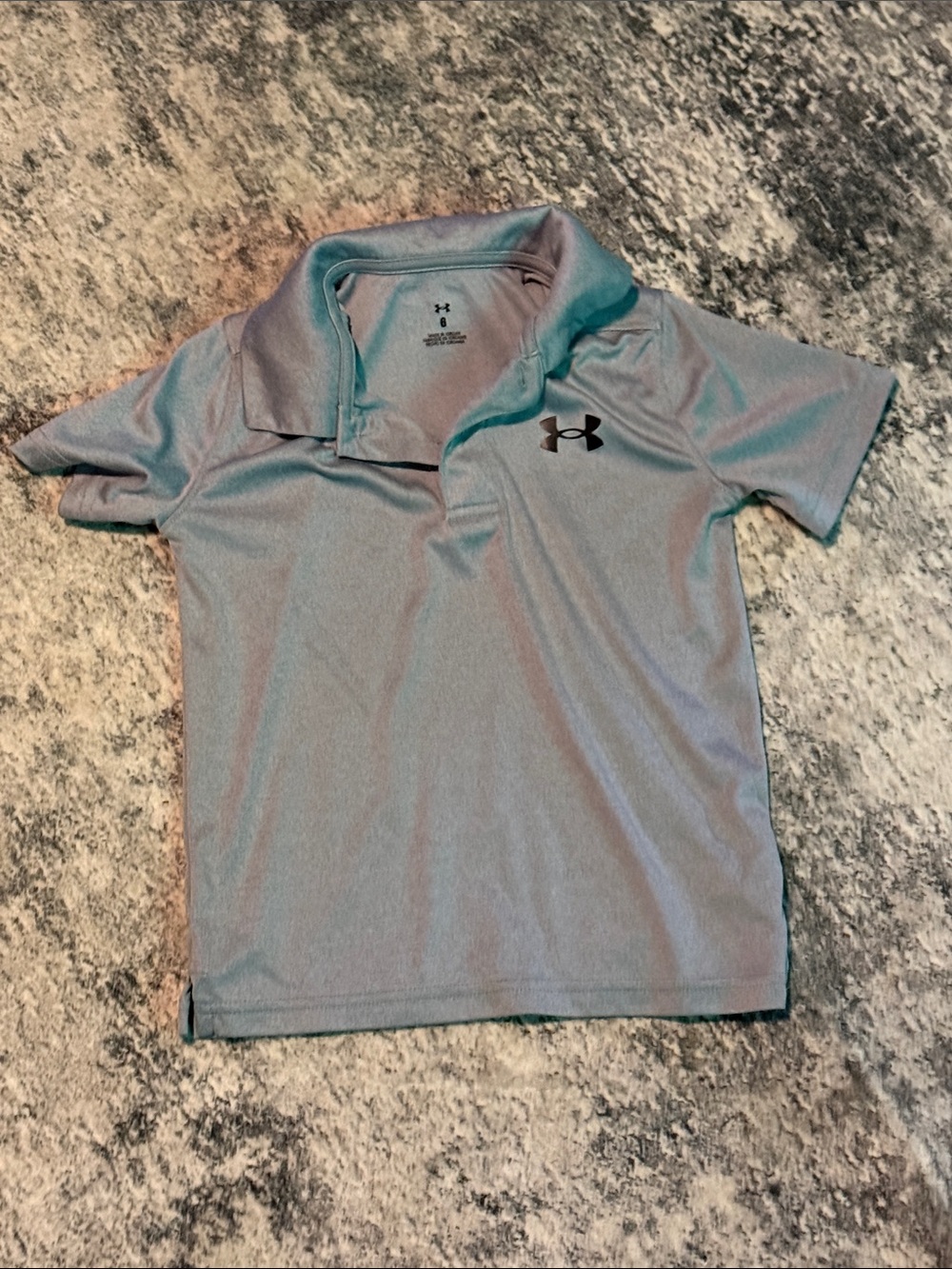Under Armour Youth Gray Polo with Black Logo